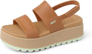 Reef Water Vista Womens Water Vista Platform Sandal Adjustable Strap Sandal Black/Tan 8