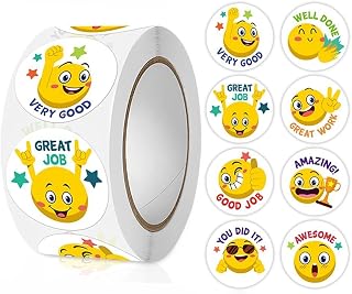 500 Motivational and Reward Stickers - Matte Finish, Well Made Self-Adhesive Labels, You Did It, Other Phrases for Teachers, Parents, Coaches