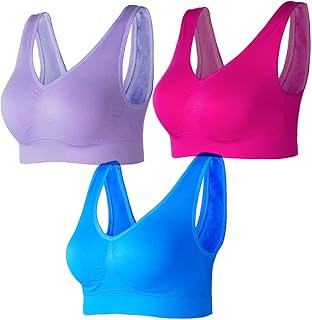 Lemef women's seamless sports bra with multi-coloured feel-good cups