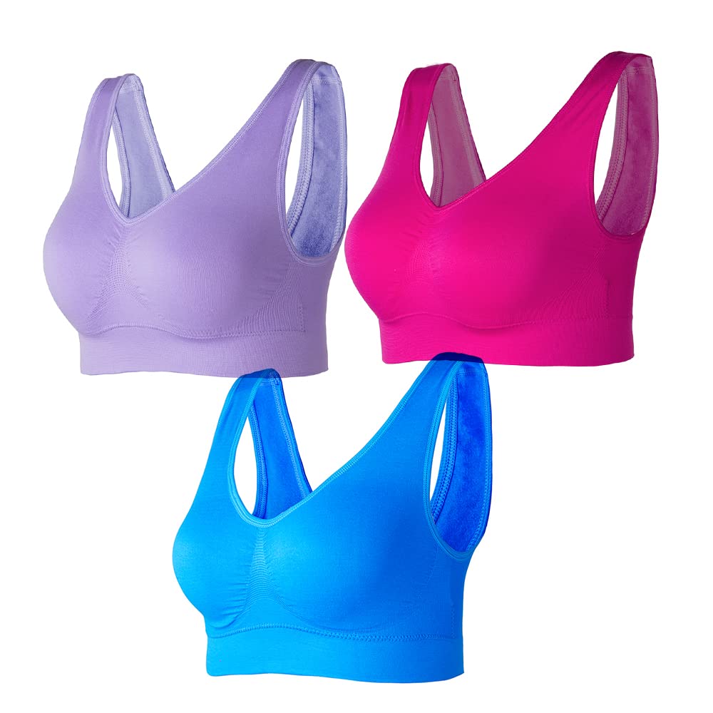 Lemef women's seamless sports bra with multi-coloured feel-good cups