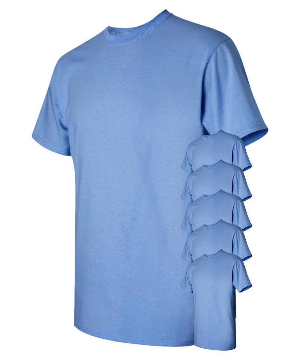 Gildan Men's Heavy Cotton T-Shirt, Black, Small. (Pack of 6)