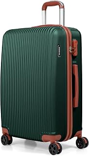 CALDARIUS Hardshell Luggage | Durable Suitcases | Lightweight & Secure with Combination Lock | Smooth 4 Dual Spinner Wheels | Ideal Travel Bag & Luggage Sets (Green, Medium 24")