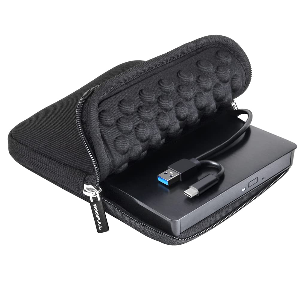 ROOFULL External CD DVD Drive for Laptop & Mac with Case, USB 3.0 Type-C | Porta