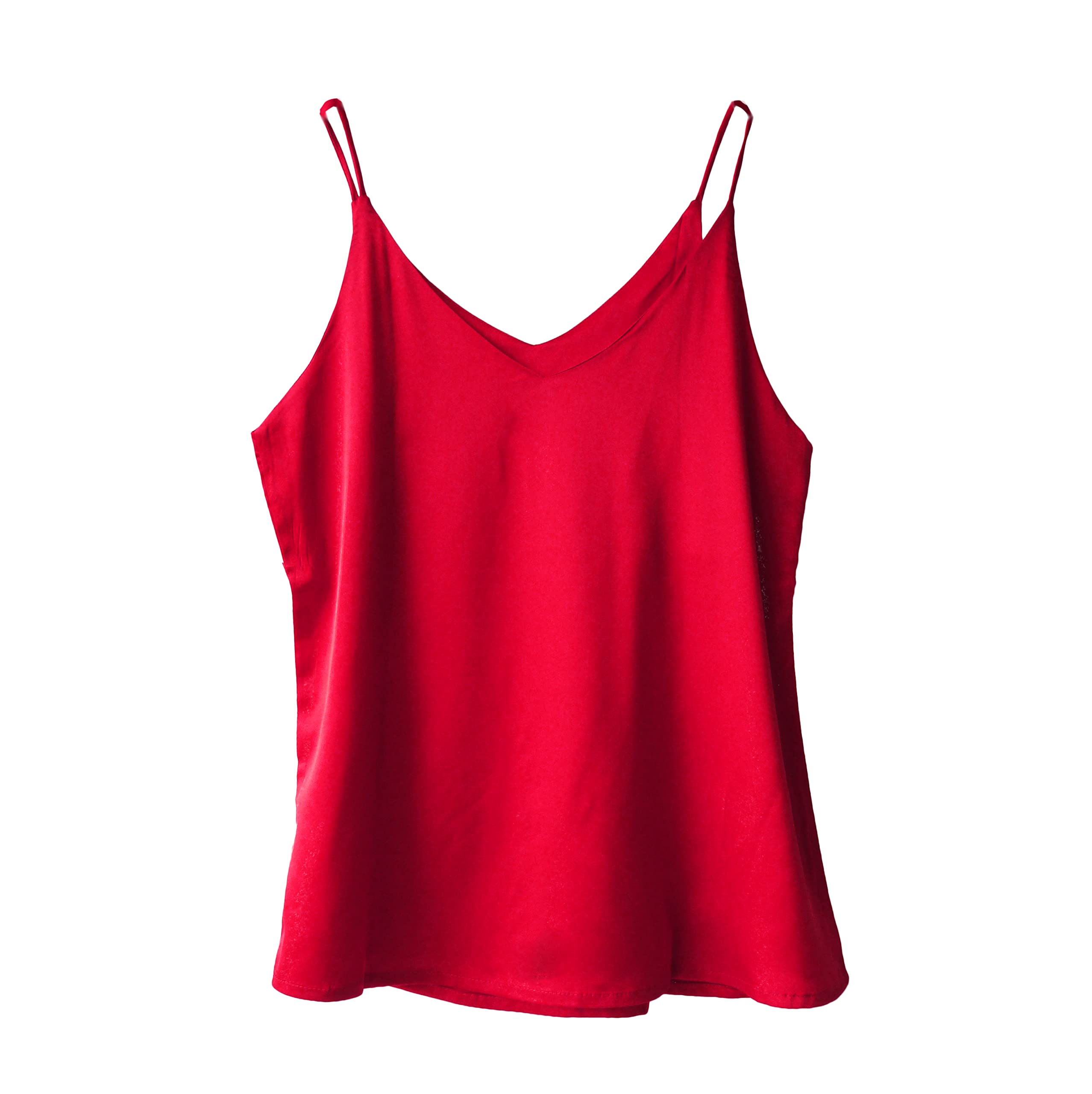 Wantschun Womens Satin Silk Camisole Cami V-Neck Vest Top Blouse Tank Shirt
