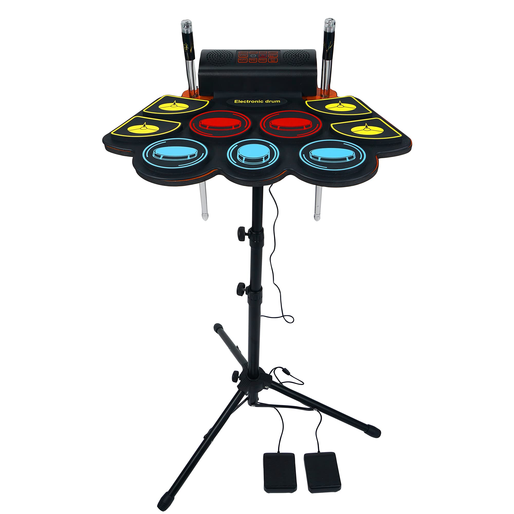 Electric Drum Set for Kids, Electronic Drum Pad with Light Up Drumsticks and Dru