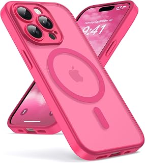 Oududianzi -Magnetic Case for iPhone 15 Pro with Magsafe, Rose Red