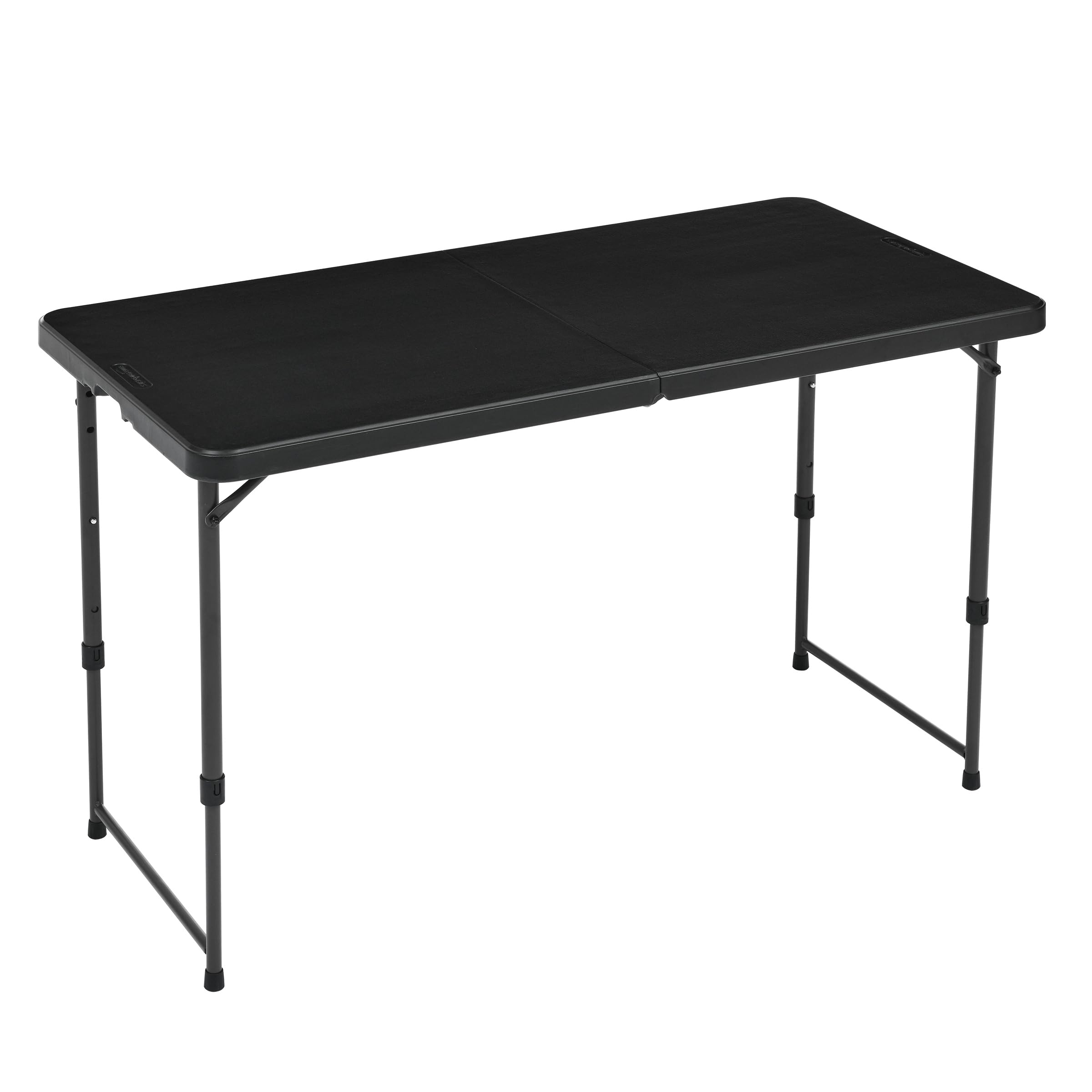Amazon Basics Portable 4 Ft Rectangular Folding Dining Table, 4 Adjustable Heigh