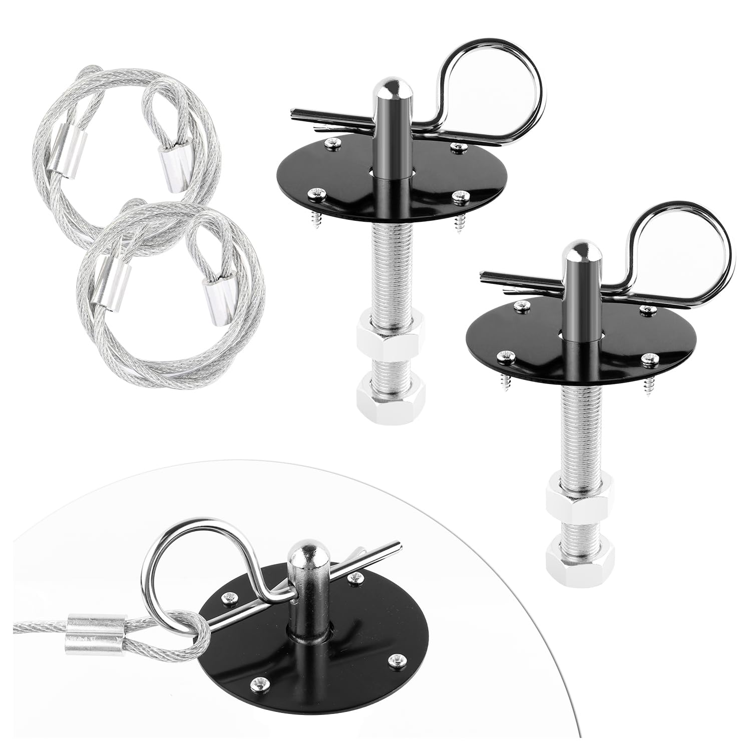 Car Hood Pins Kit - Stainless Steel Car Hood Cover Quick Release Pin for Reducin