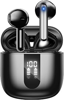 JBES Bluetooth Headphones, Bluetooth 5.4 In Ear Stereo Earphones with 4 Enc Microphone, 60 Hours Wireless Noise Cancelling Headphones, IP5 Earphone for iPhone and Android, Earbuds (Black)