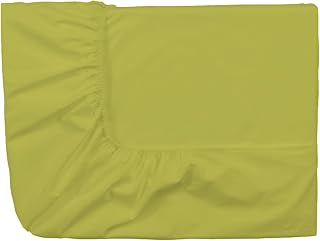 Essix Home Collection Percale Fitted Sheet with Elasticated Corners, Green, 160 x 200 cm
