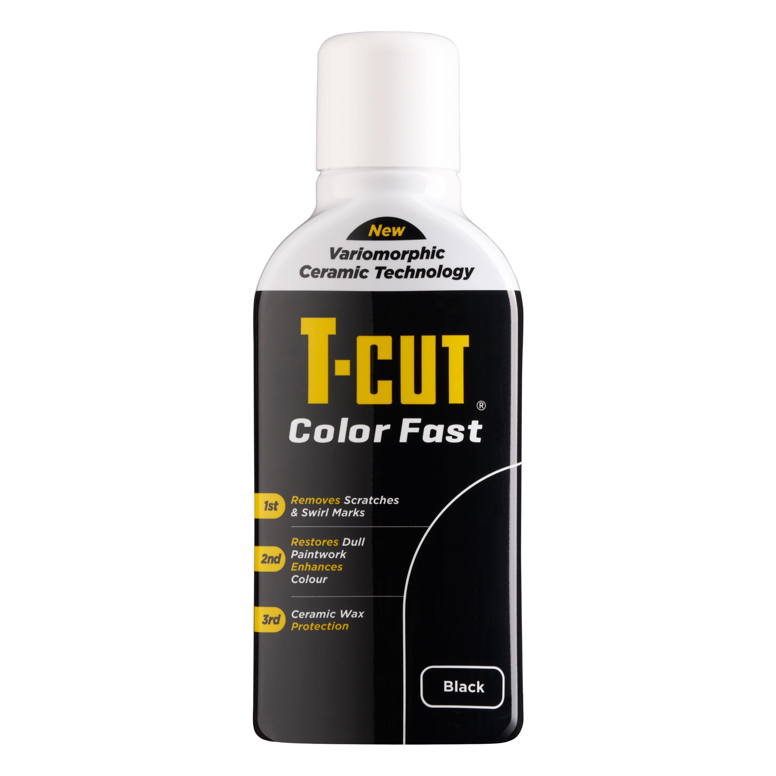 T-Cut Colour Fast 3-in-1 Paintwork Renovator, Black, 500ml | Cleans,Restores & P