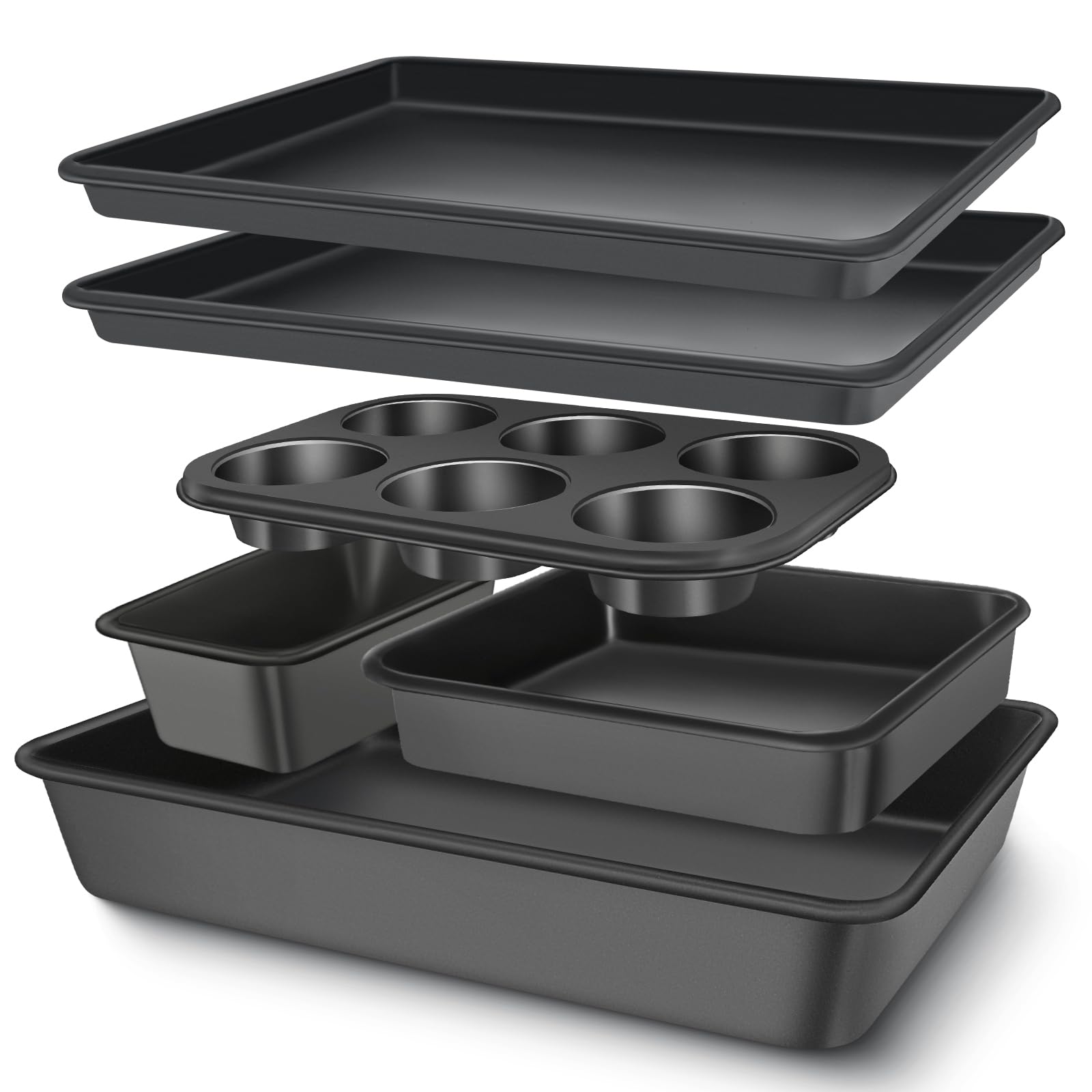 Baking Pans Set, Nonstick Bakeware Sets, Oven Pans for Cooking, AIVIKI 6 Pieces 