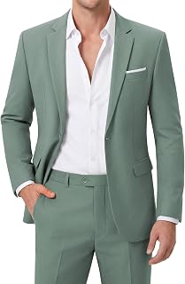 MAGE MALE Set da uomo 2 pezzi per lavoro, giacca e pantaloni slim fit