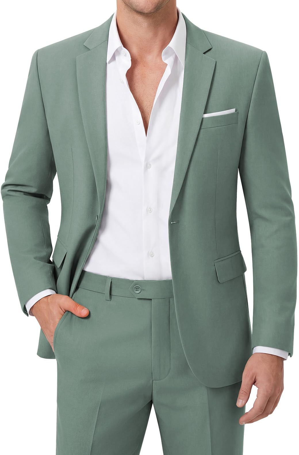 MAGE MALE Set da uomo 2 pezzi per lavoro, giacca e pantaloni slim fit