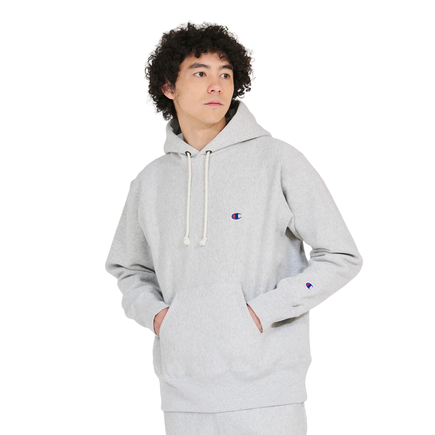 Champion C3-Y133 Men's Hoodie, Long Sleeve, 11.5 oz, Cotton USA, One Point Logo,