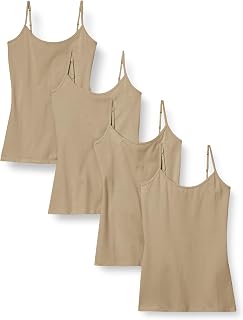 Amazon Essentials Women's Slim-Fit Camisole for Layering and Everyday Wear, Pack of 4