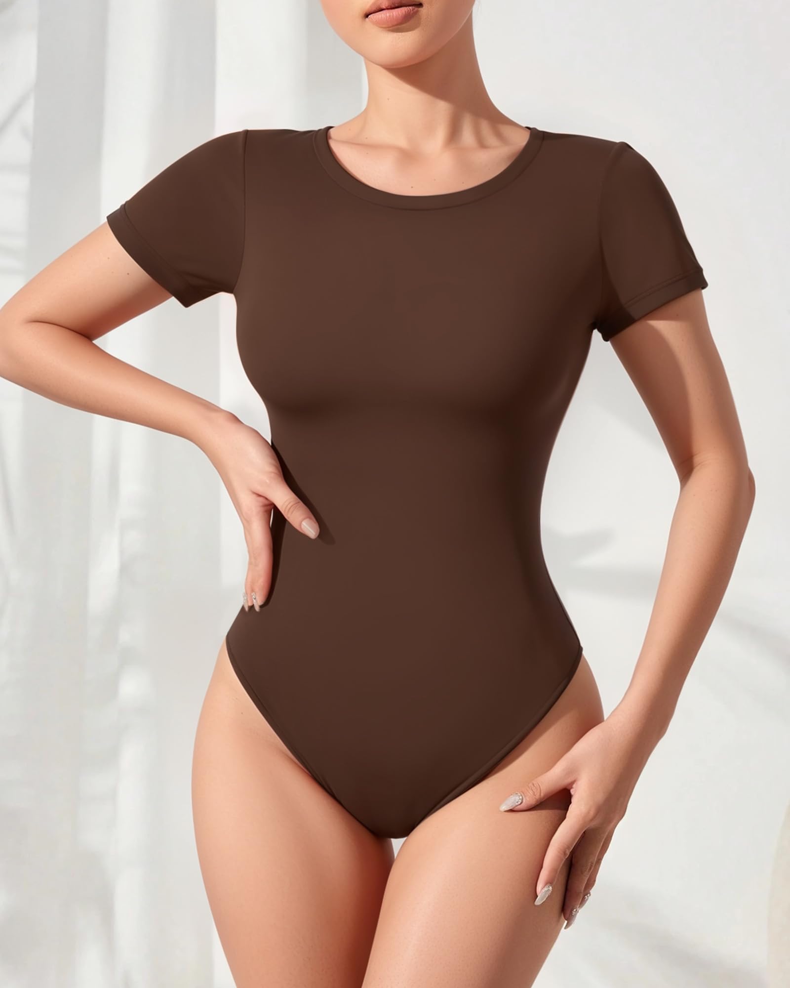 Women's Short Sleeve Round Neck Bodysuit
