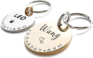 Cats Dogs ID Tags Personalized Lovely Symbols Pets Collar Name Accessories Simple Custom Engraved Products for Extra Small Four Legged Child Necklace Chain Anti-Lost Shiny Stainless Steel Charm