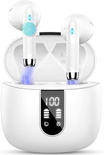 Wireless Earbuds, Bluetooth 5.4 Headphones NEW Wireless Headphones with 4 ENC Mic, 56H Bluetooth Earphones in Ear Noise Cancelling Deep Bass, Mini Ear Buds Bluetooth Earbuds IP7 Waterproof LED Display
