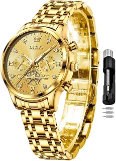 OLEVS Women Watches Business Dress Diamond Female Watches Stainless Steel Date Waterproof Two Tone Watch for Women