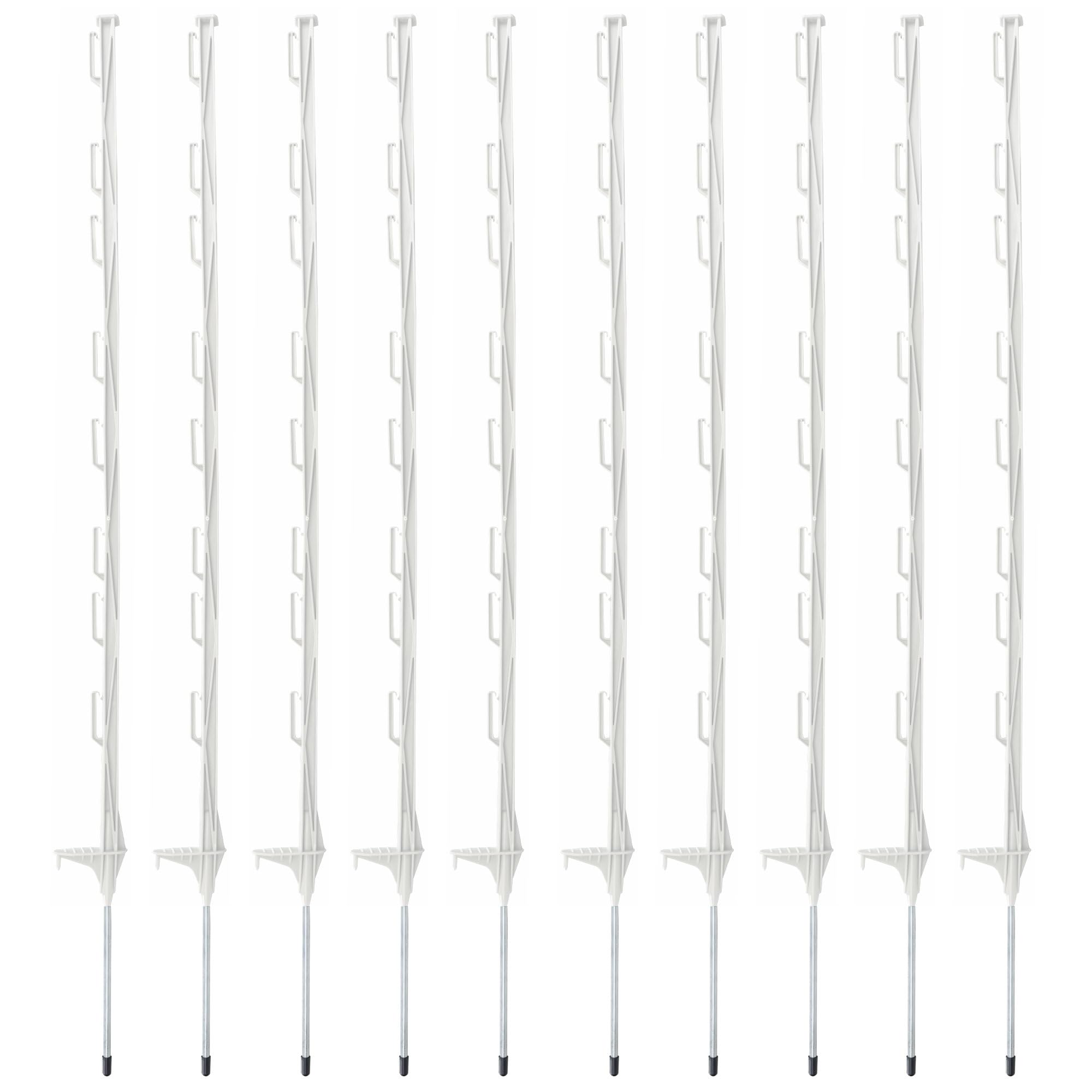 True Products 10 x 4ft White Electric Fence Plastic Poly Posts Temporary Fencing