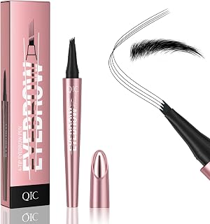 QIC eyebrow pencil,4 Tip microblading eyebrow pen, 4 Fork waterproof brow pencil, create Natural Hair-Like Brows