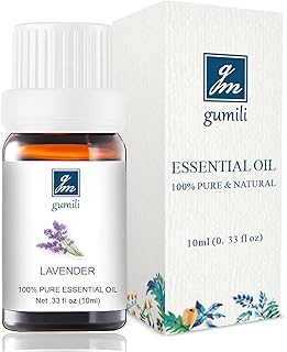 GM Gumili Lavender Essential Oil - Pure Organic Lavender Oil for Skin, Hair, Diffuser, Spray, Roll On, Body Massage - Floral Scent, 10mL