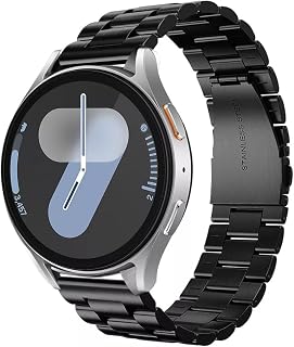 Bracelets en acier inoxydable de 20 mm pour Samsung Galaxy Watch 7/6/5/4/FE 40 mm, 44 mm/6 & 4 Classic 42 mm, 46 mm, 43 mm, 47 mm/5 Pro 45 mm/Active 2, bracelet en métal pour Garmin Vivoactive 5/3