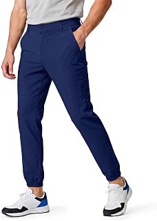 GINGTTO Mens Golf Pants Joggers Slim Fit Tapered Stretch Black 28in Inseam
