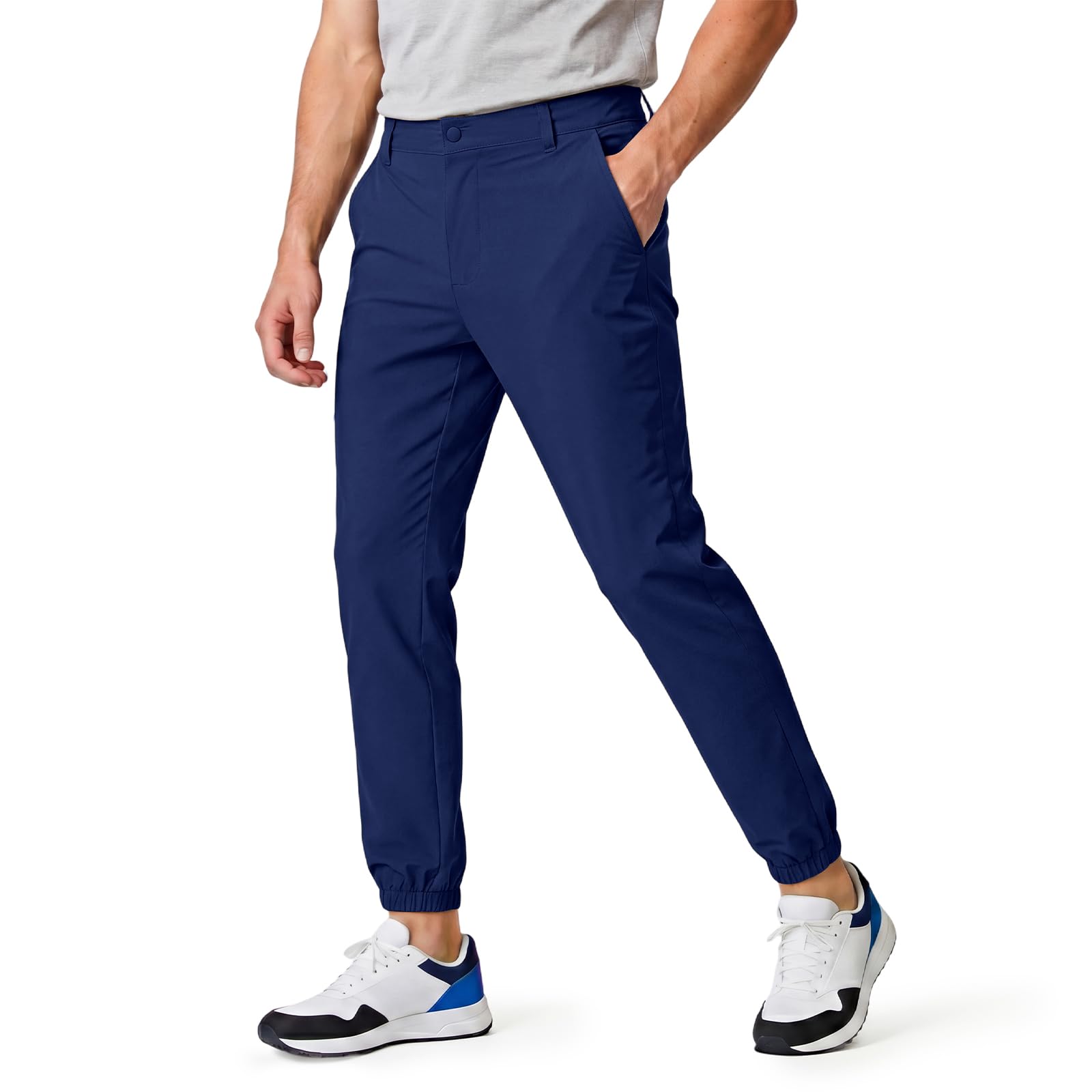 GINGTTO Mens Golf Pants Joggers Slim Fit Tapered Stretch Black 28in Inseam