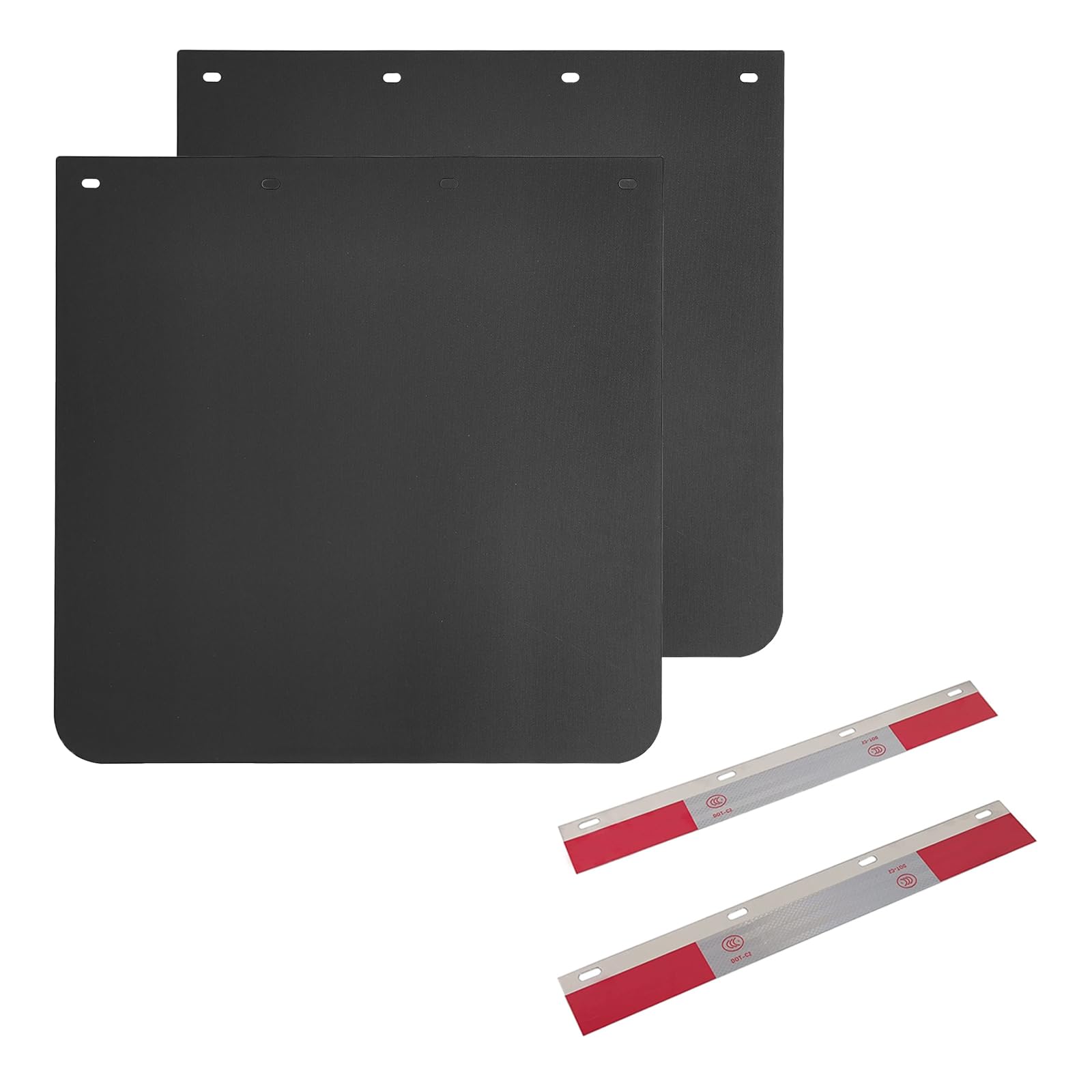 24x24 Mud Flaps and Mudflap Reflector for Semi Trucks Dually Dump, 2 Pack | 0.2&