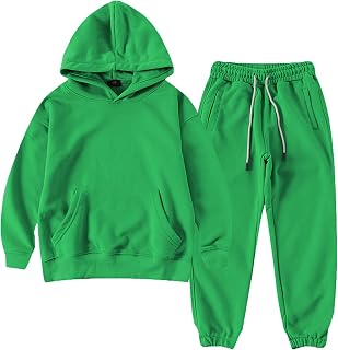 amropi Boy's Hoodie Tracksuit Set Pullover Sweatshirt Jogging Pants 2 Pieces Sweatsuit for Age 3-12 Years