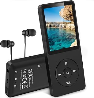 AGPTEK A02 16GB MP3 Player, 70 Hours Playback Lossless Sound Music Player, Supports up to 128GB, Black