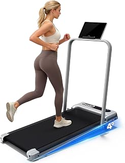 Yagud Walking Pad Treadmill for Home, Incline Walking Pad with Handle Bar | Sturdy Foldable Handles Treadmill with Remote, Quiet Anti-slip Portable Under Desk Walking Pad for small space at home office
