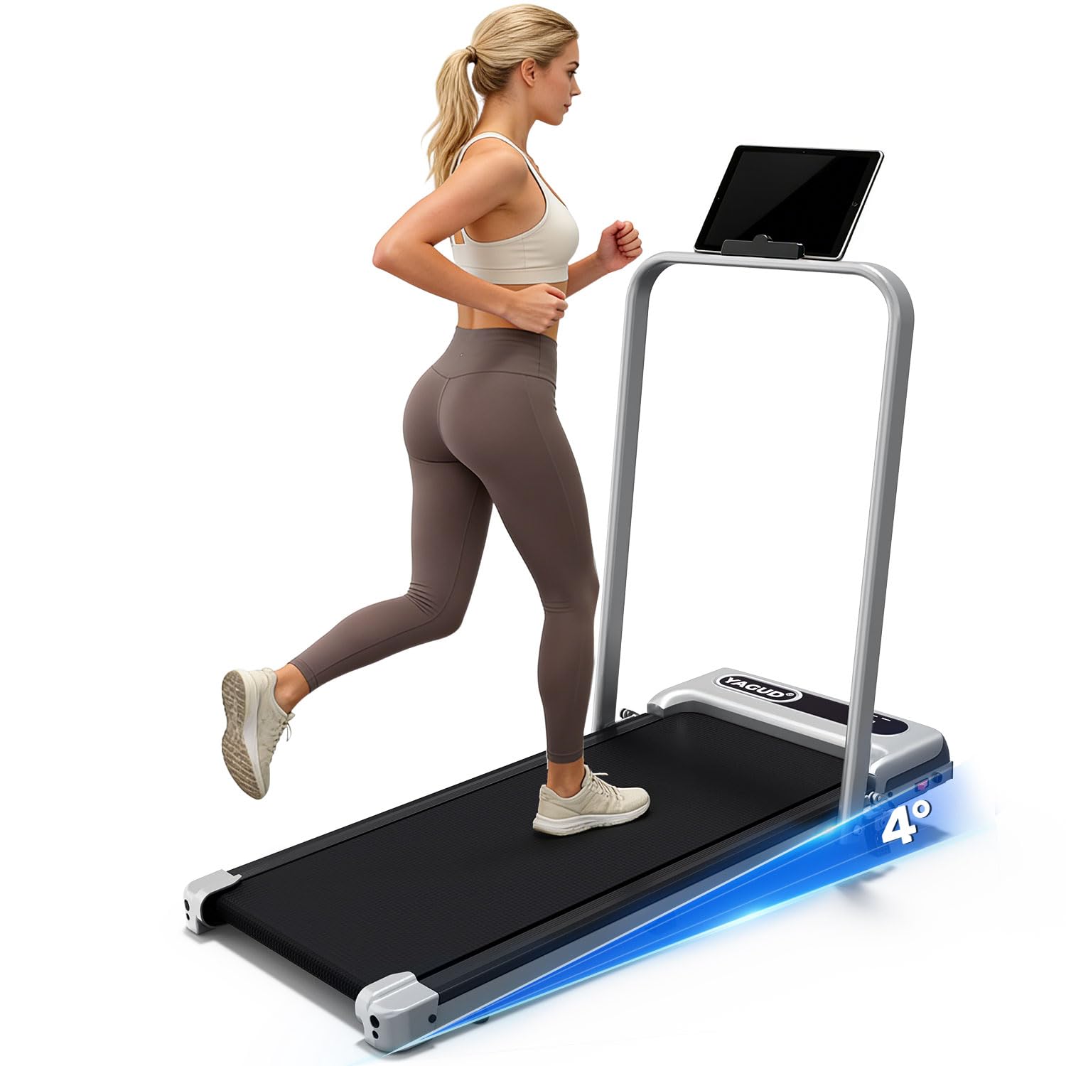 Yagud Walking Pad Treadmill for Home, Incline Walking Pad with Handle Bar | Stur