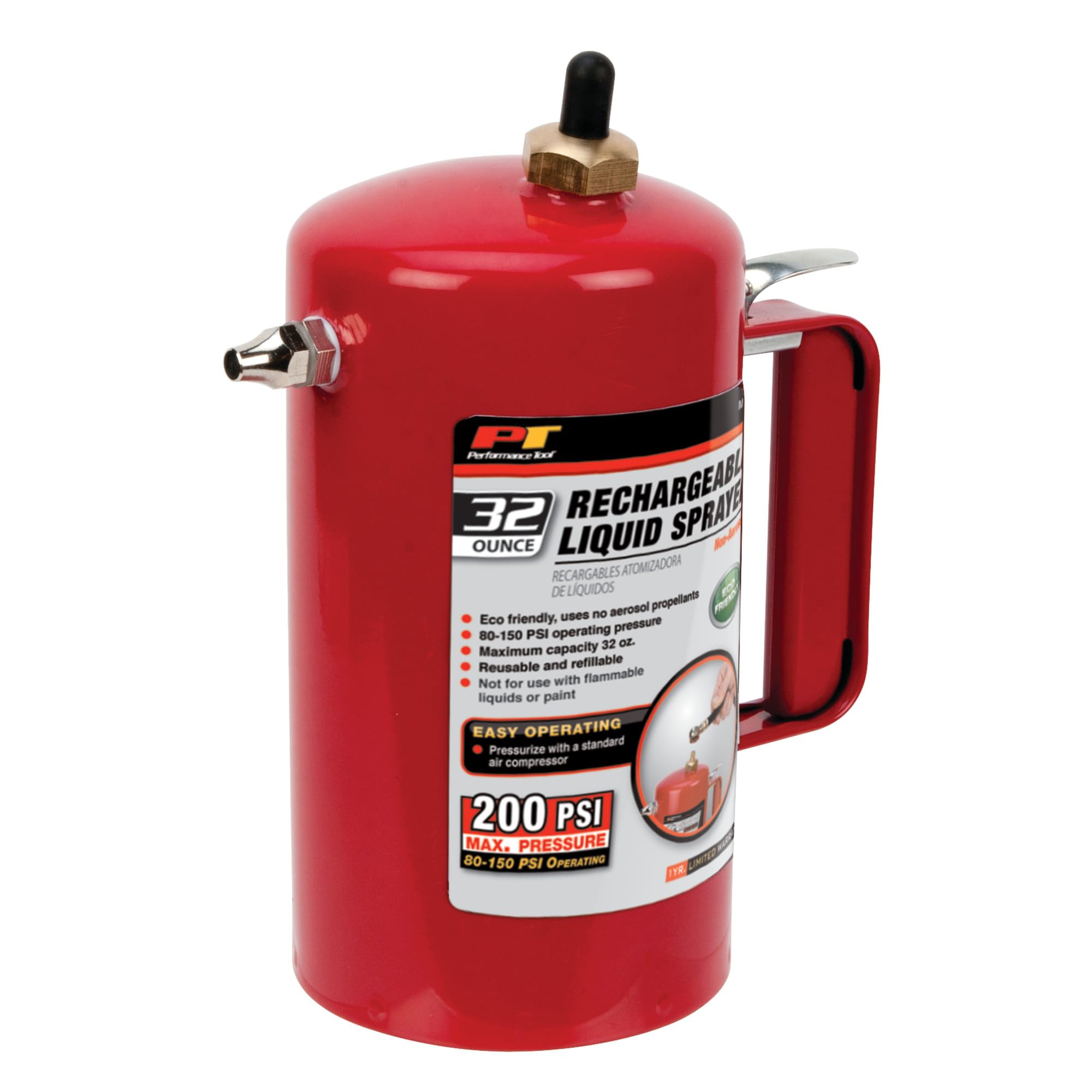 Performance Tool M715 32 oz. Non-Aerosol Pneumatic Liquid Sprayer | Viton seals 