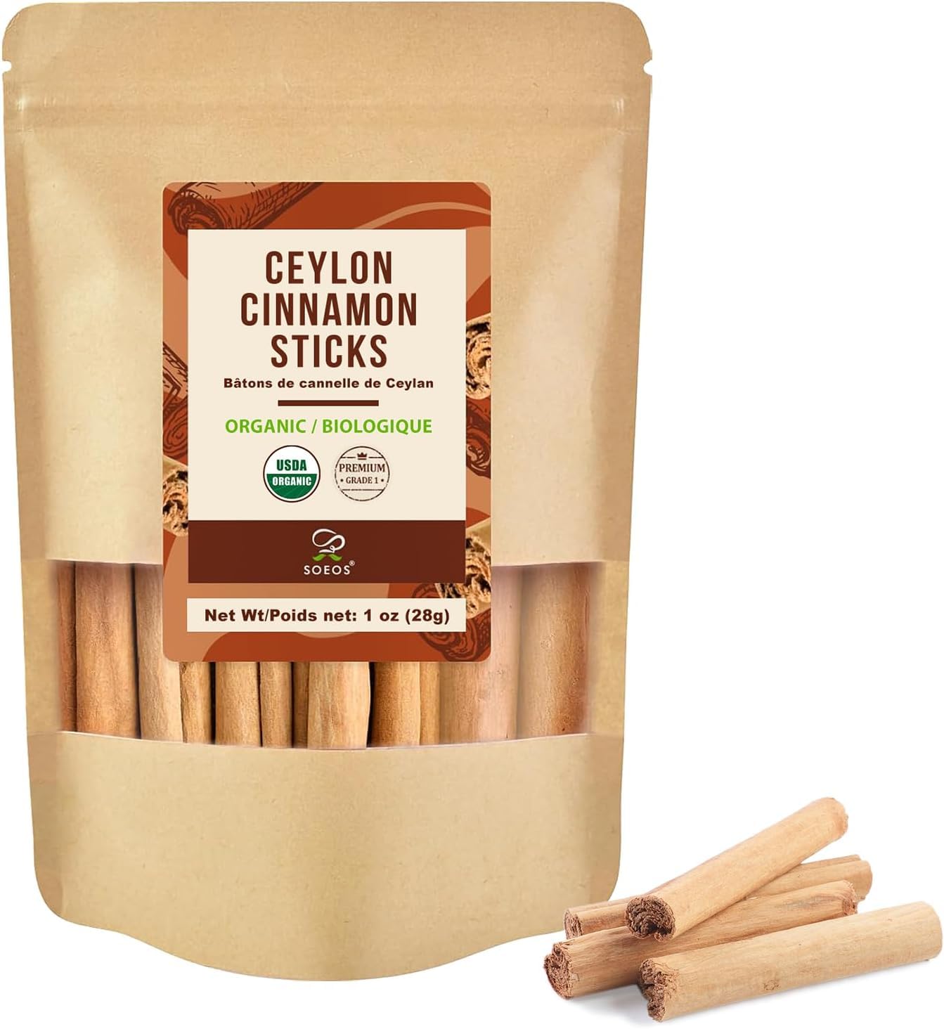 Soeos Organic Ceylon Cinnamon Sticks, Cinnamon, Ground Cinnamon, Cinnamon Sticks