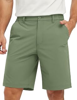 TBMPOY Men's Golf Shorts Lightweight 5 Pockets Casual Dress Stretch Elastic Waist Quick Dry Flat Front Travel Shorts