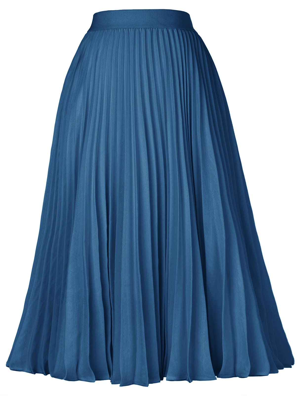 GRACE KARIN Women's Pleated High Waist Knee Length Elegant Casual Skirt