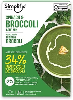 Simplify Foods Freeze-Dried, Instant Soup Mix Spinach & Broccoli, Makes Multiple Servings, Ready to Serve, 40g