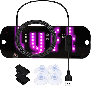 DICKMITH LED Light for Car Windshield | Pink, LED Sign for Car, Taxi Decal, Sunction Cups, Hook and Loop Cable Ties, USB Plug for Trucks SUV