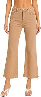 LOVER BRAND FASHION Women's High Waist Cropped Wide Leg Colored Denim Jeans