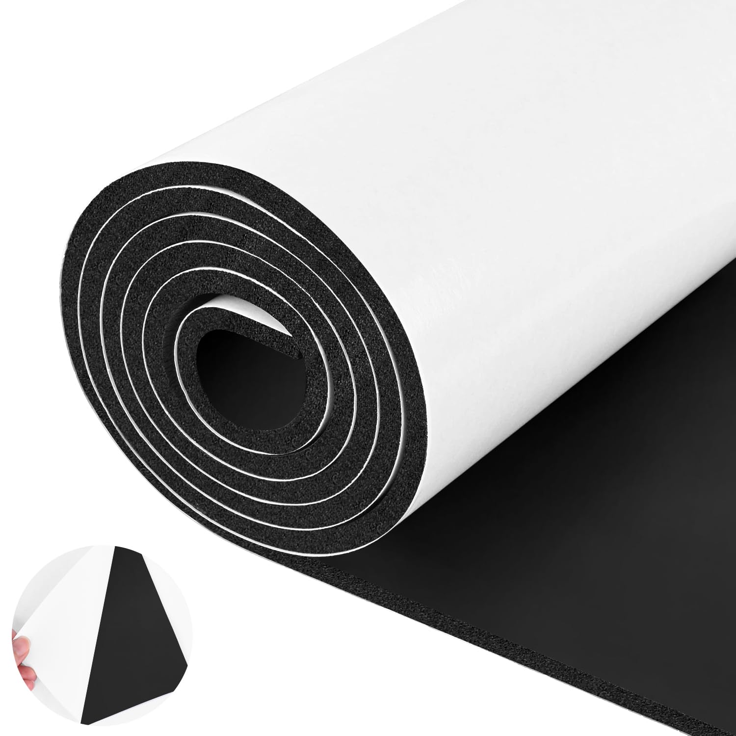 ToLanbbt Sponge Neoprene Foam Sheet with Adhesive - 1/4” Thick, 12” x 59” Closed