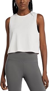Workout Tops Women Crop Tank Top Quick Dry Athletic Gym Exercise Sleeveless Shirts Muscle Yoga Loose Fit