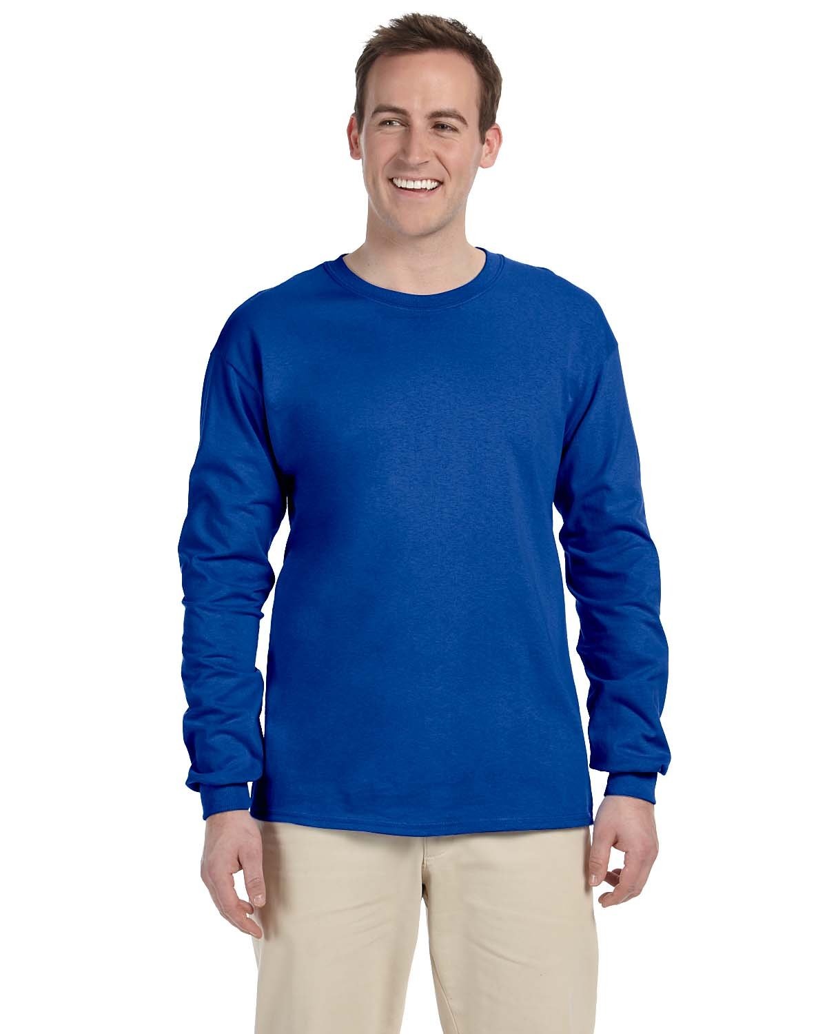Gildan Ultra Cotton 6 oz. Long-Sleeve T-Shirt (G240)- ROYAL,3XL