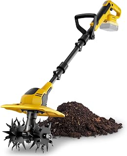 GELIDALITE Cordless Tiller Cultivator for DeWalt 20V MAX (Bare Tool) | 9-Inch Width 7-Inch Depth; 4 Steel Blades; Electric Soil Rototiller; Ideal For Raised Beds, Gardens And Lawn Prep; No Battery