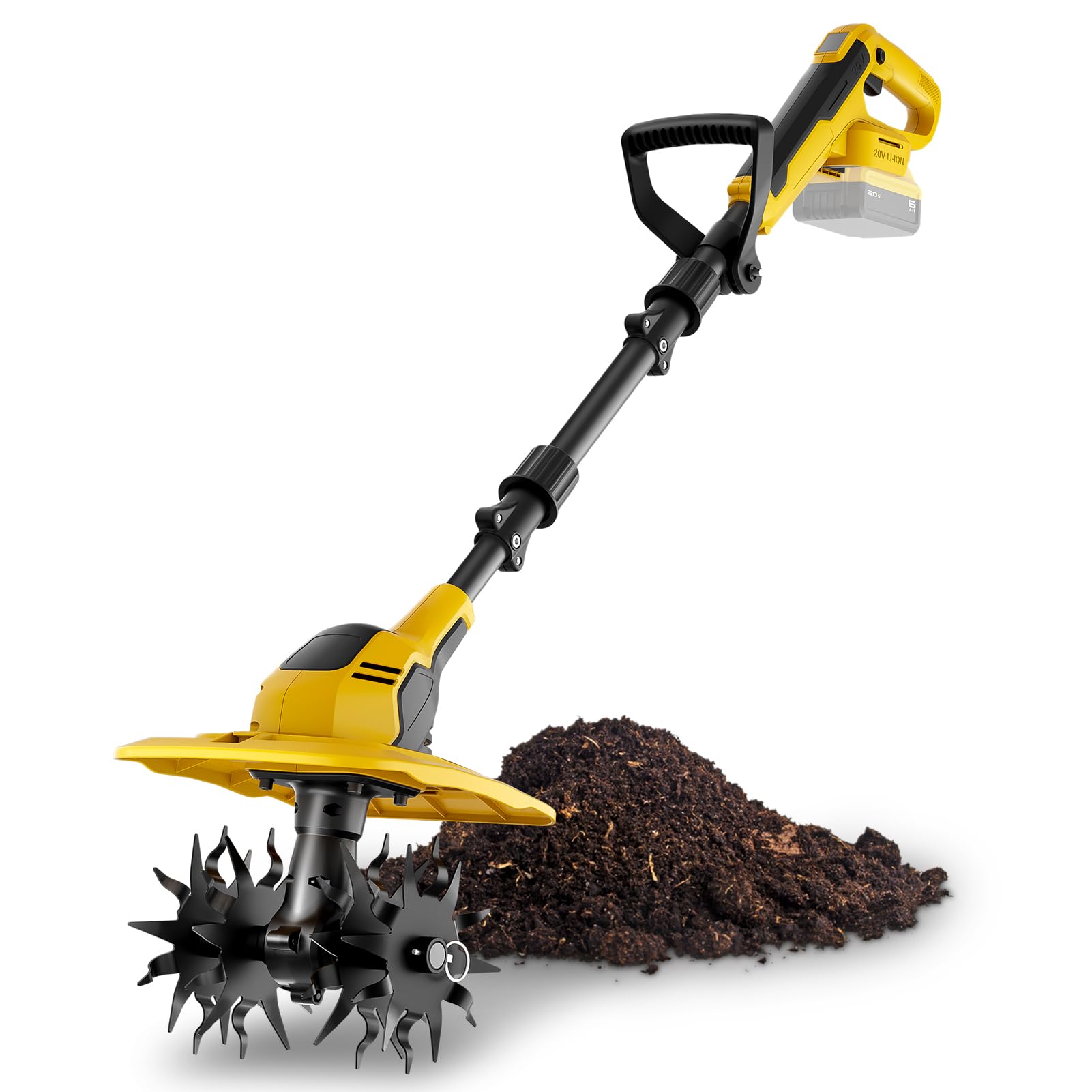 GELIDALITE Cordless Tiller Cultivator for DeWalt 20V MAX (Bare Tool) | 9-Inch Wi