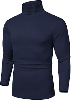 COOFANDY Men's Slim Fit Basic Turtleneck Long Sleeve Lightweight Pullover Sweaters Casual Knitted Tops