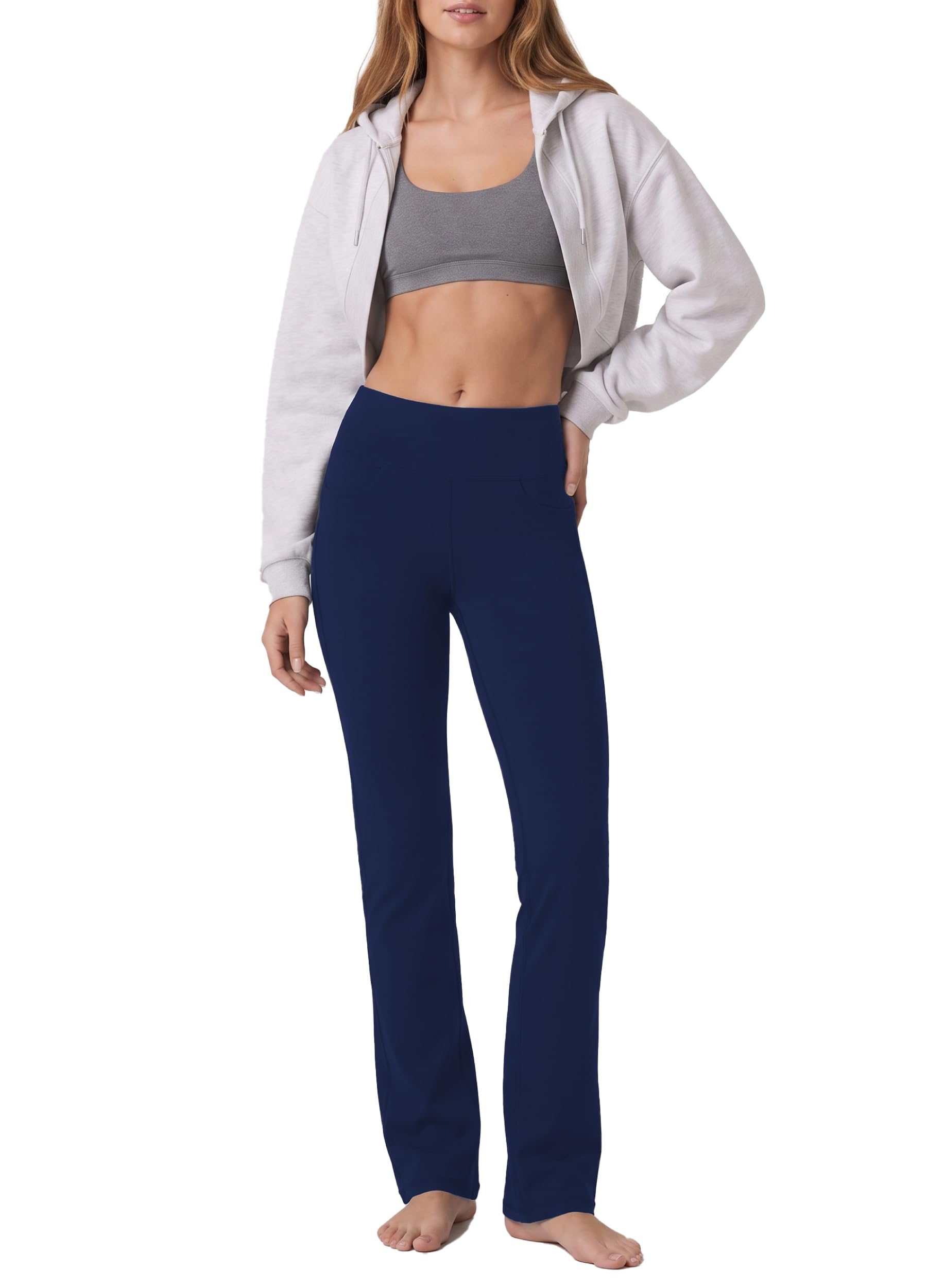 Safort Women's Yoga Trousers, Straight Cut, Jogging Trousers, 4 Pockets, Casual,