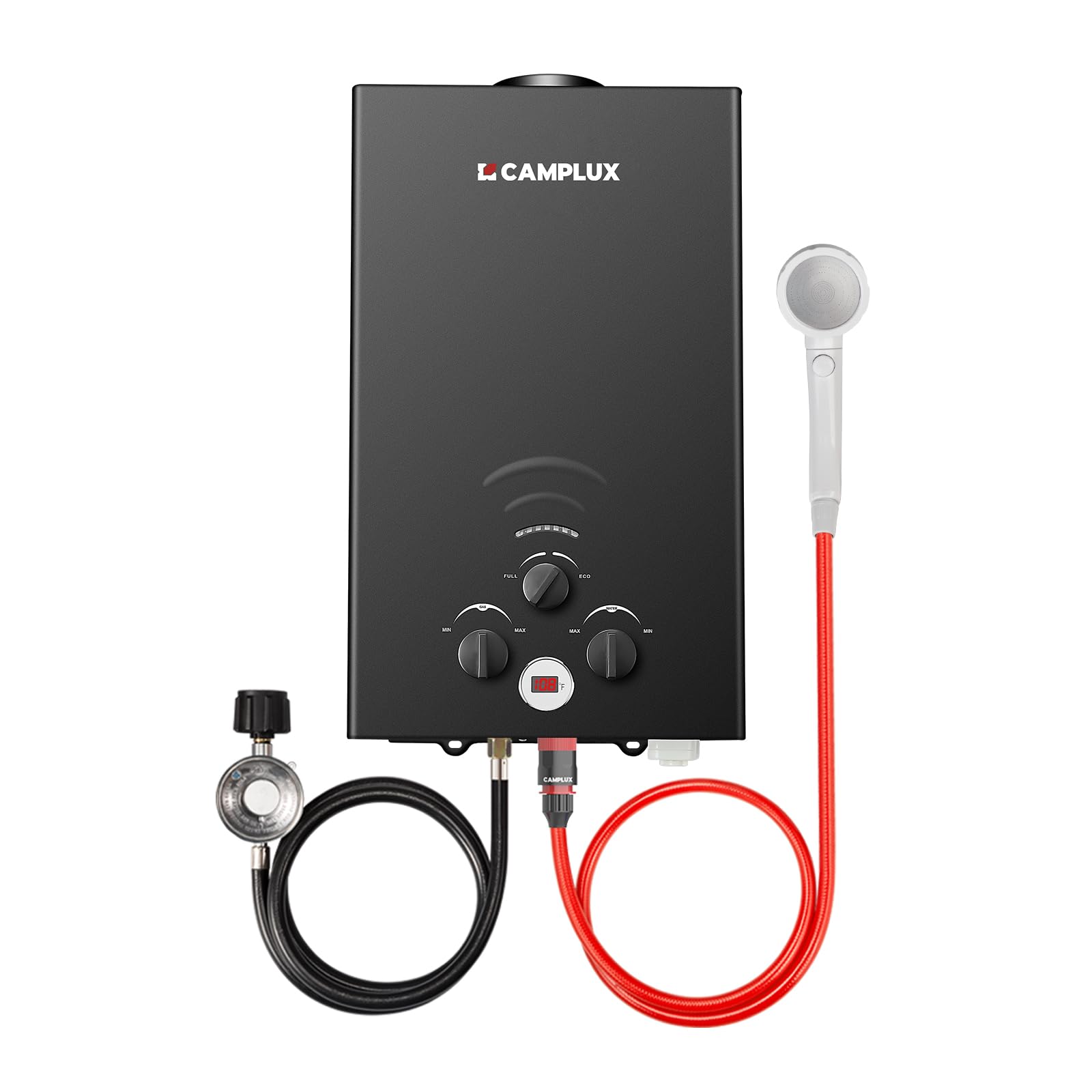 CAMPLUX Tankless Water Heater - 2.64GPM Portable Propane Heater for Off Grid, Ca